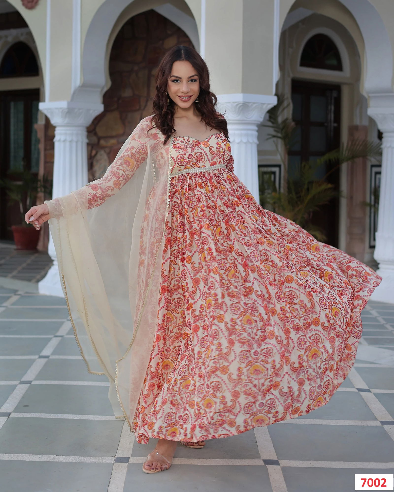 Masakali Vol 07 Masleen Printed Long Anarkali Kurtis With Bottom Dupatta Wholesale Market In Surat